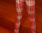 Super Dollfie Orange And Lilac Plaid Leggings For SD BJD