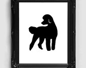 Poodle Silhouette Standard - Hand-cut Mounted on 8x10 Watercolor Paper