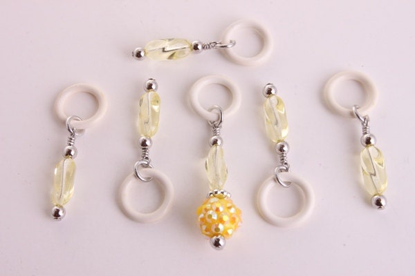 stitch pattern markers handmade snag free silicone rings