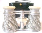 Antique Opera Glasses Rare Aluminum Mother of Pearl Lemaire Paris Victorian Glasses