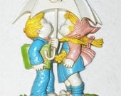 Vintage Darling Boy and Girl Wall Hanging // Homco