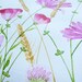 A3 Original floral painting - Wild pink red green flowers - Irish clover painting - st patricks day