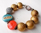 Burnished Dreams - handmade bracelet, bead bracelet, chunky bracelet, vintage bead bracelet, dream bracelet