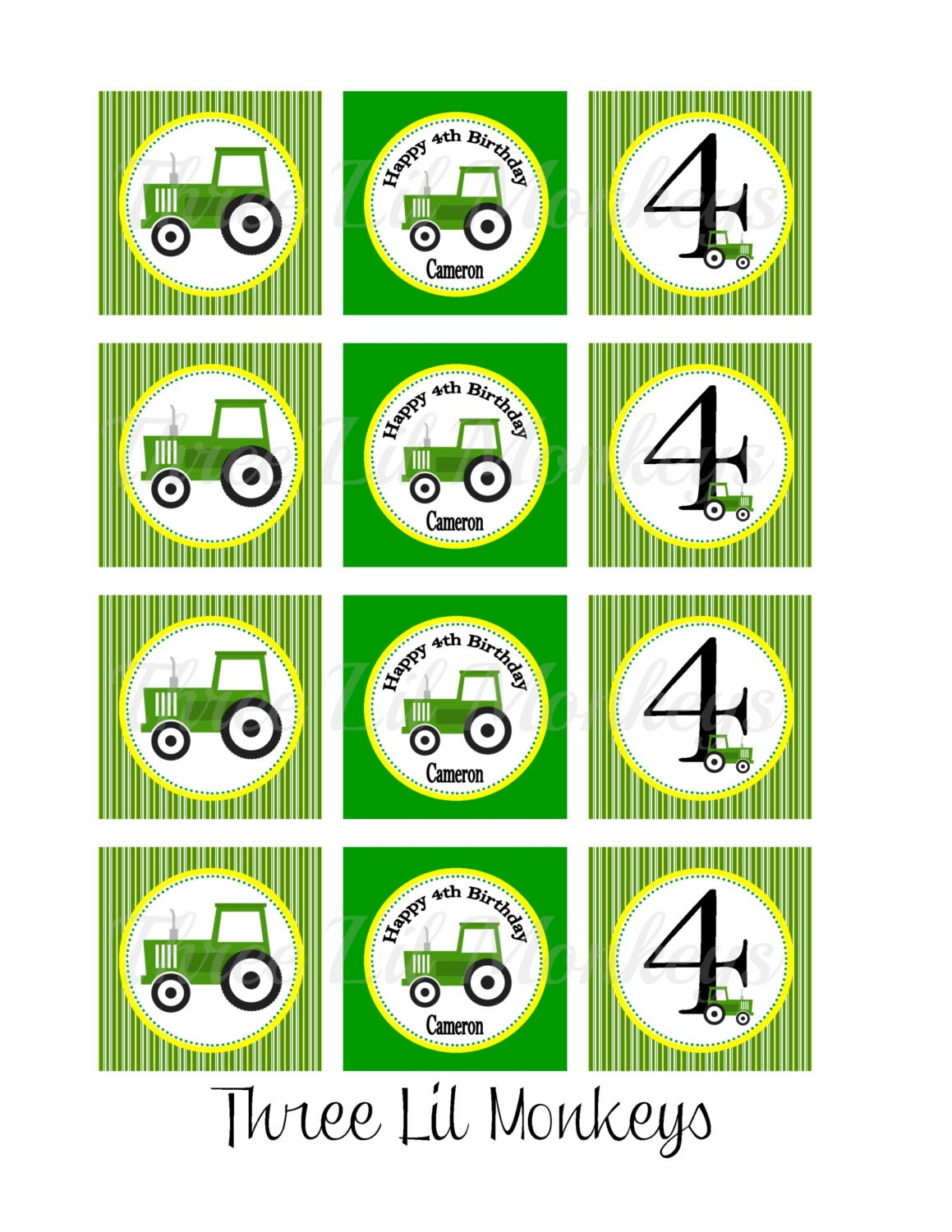 Tractor Cupcake Toppers -Printables Il_170x135
