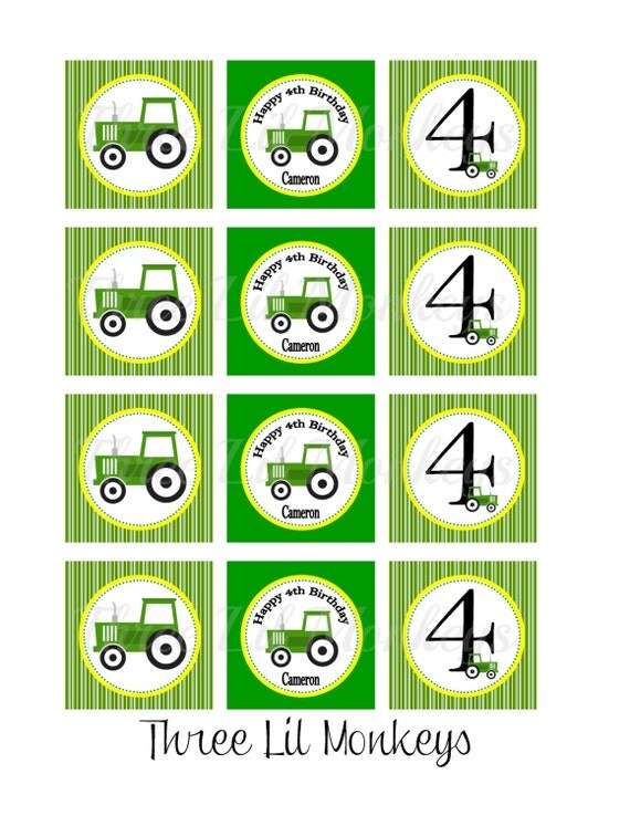 Tractor Cupcake Toppers -Printables Il_570xn