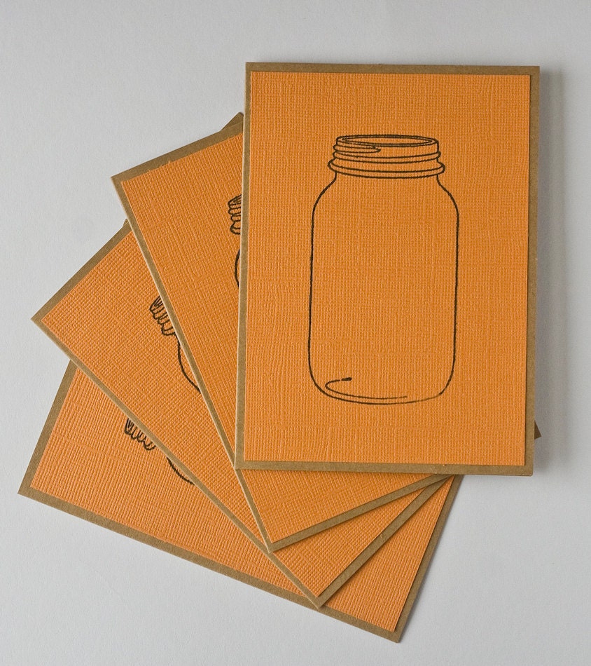 Mason Jar Cards in Orange