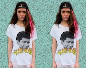 SLATE OR DIE Skater Ac Slater Saved by the Bell Neon Batwing Tee Shirt