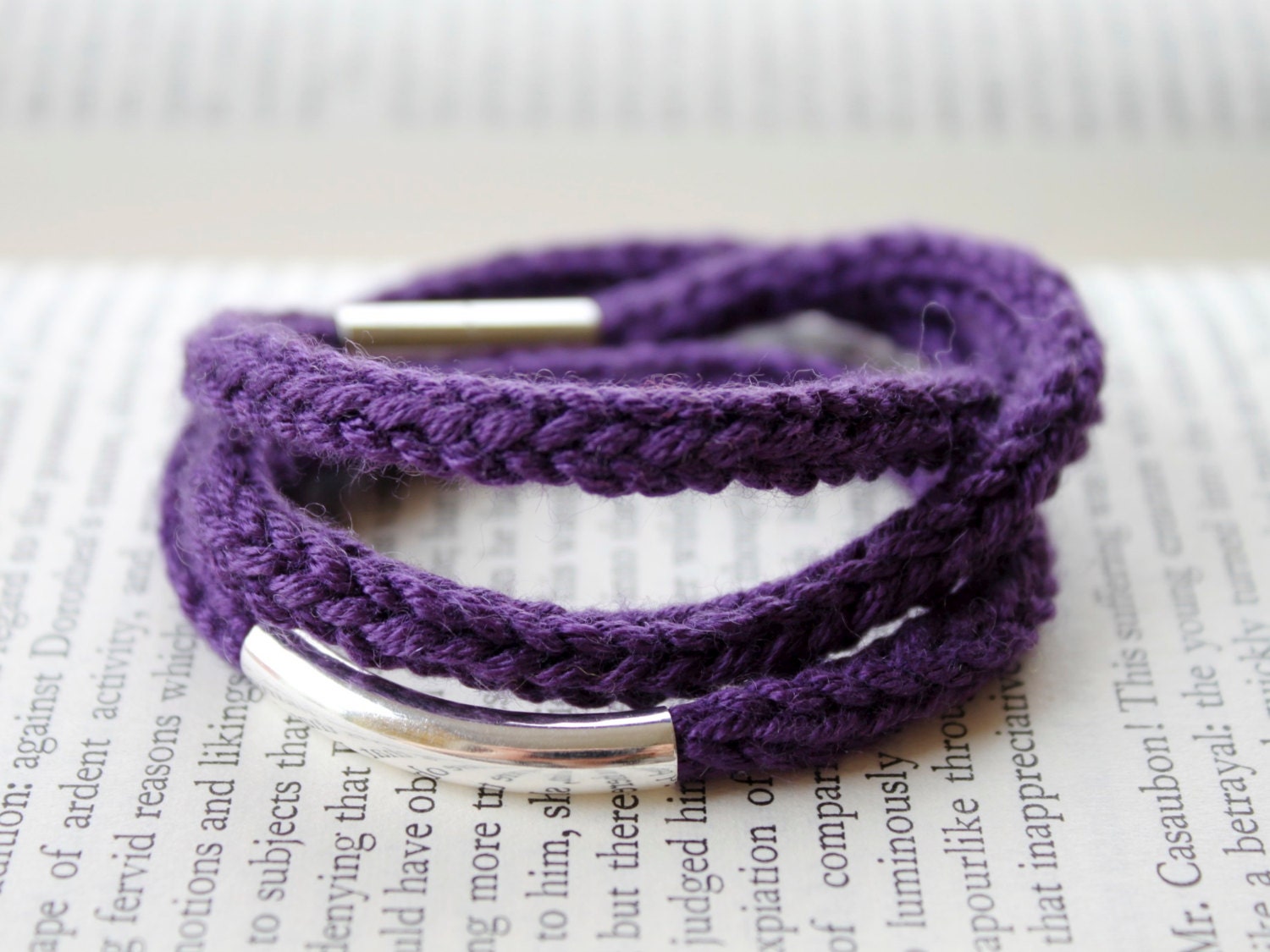 Triple Wrap Bracelet, Cord Rope Bracelet, Stacking Bracelets, Wrap Bracelet, Knitted Bracelet