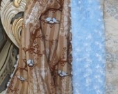 Nesting Birds and Chandeliers StripeTan Baby Blanket