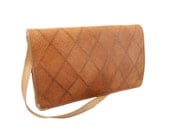 Vintage, Tan Leather Bag, Handbag, Purse, Tote, Clutch.