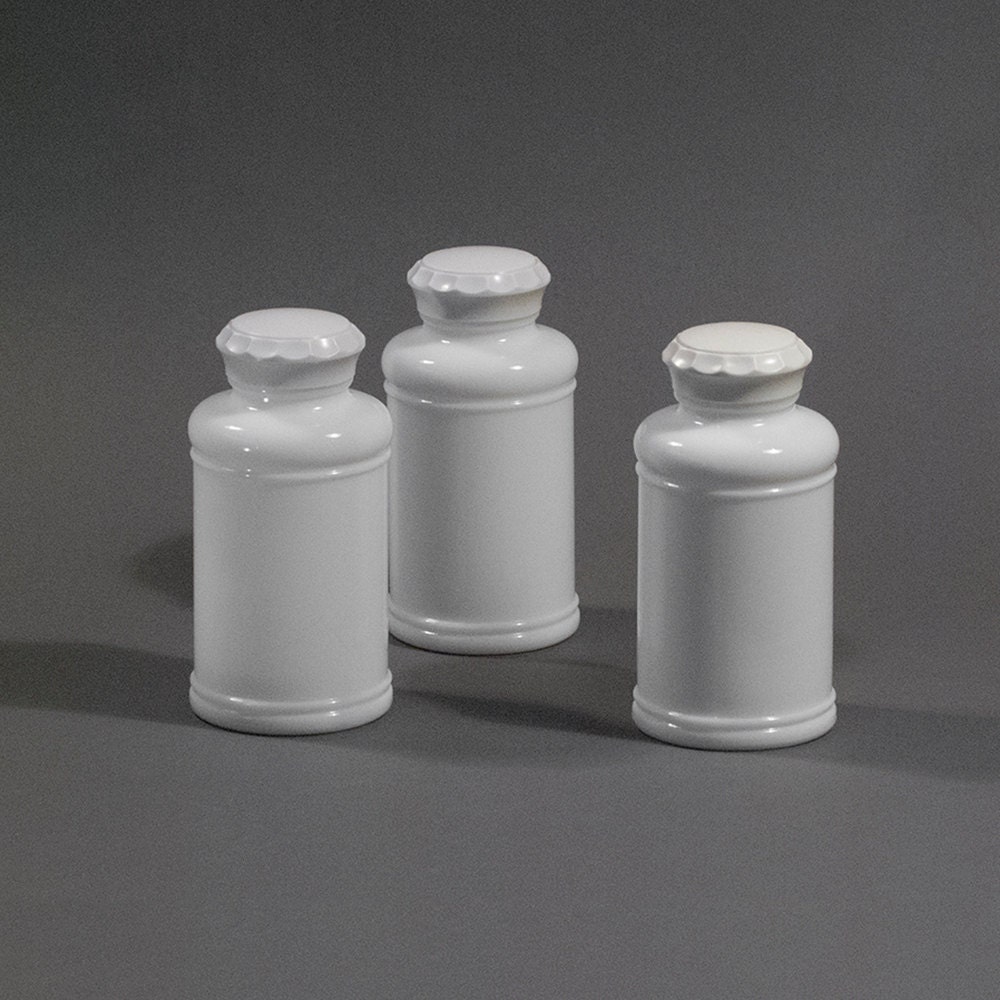 Vintage Milk Glass Spice Bottle Jars