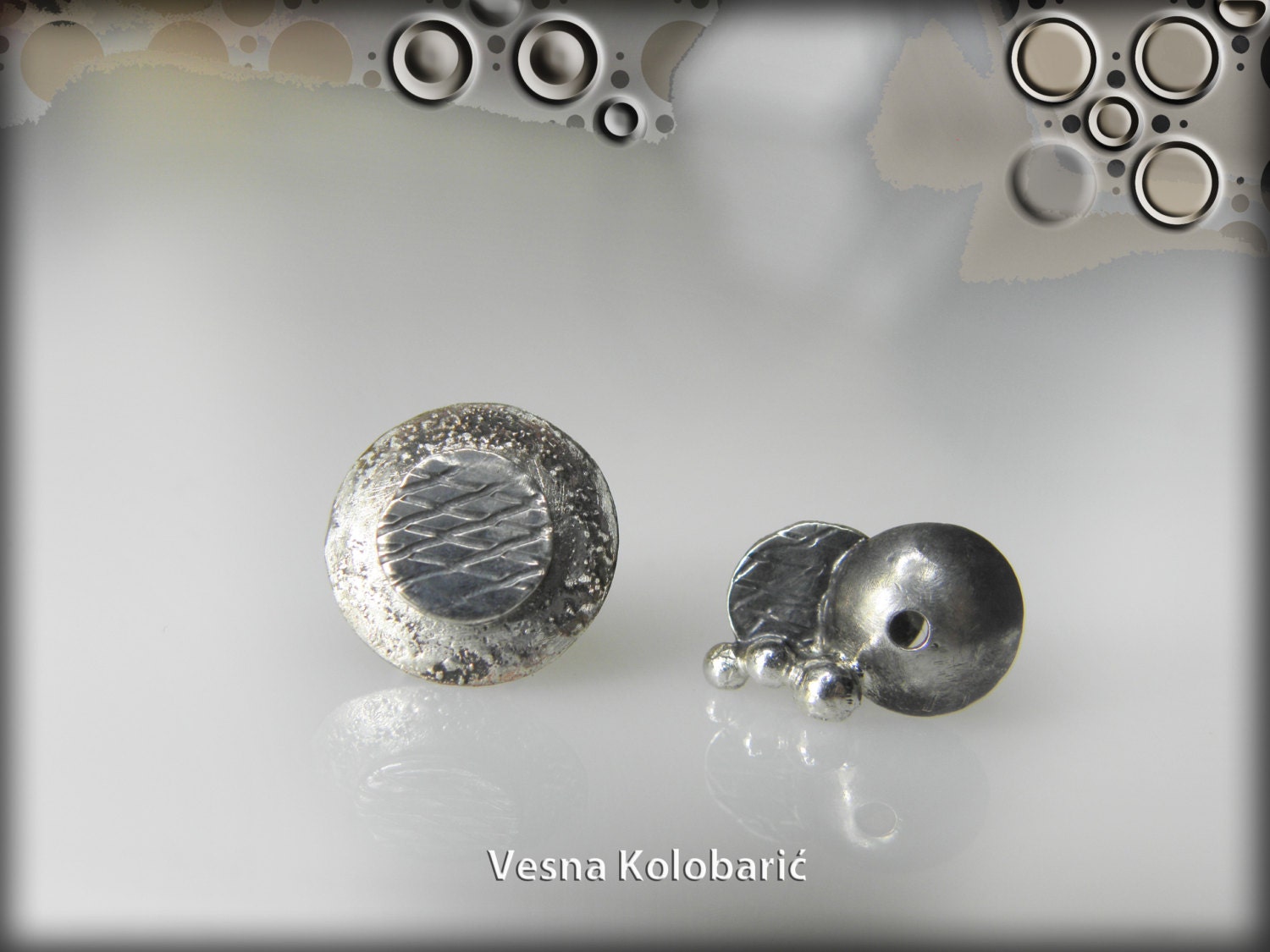 sterling silver earrings dome post stud modern jewelry geometrical unique wedding gift contemporary