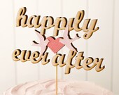 The Whimsical Wedding Cake Topper in Birch - Light Pink Love Birds - Ready to ship