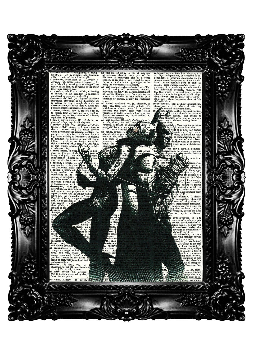 Batman and Catwoman Dictionary Art Print Upcycled Book  Art Prints Vintage Book Print  Vintage Book Page Recycled  Buy 3 get 4th free
