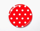 Red Polka Dot Pendant, Hollow Back Button for Interchangeable Magnetic Necklace, Magnetic Pendants (116)