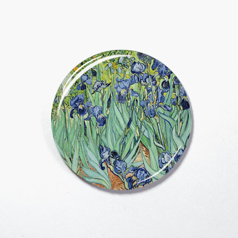 Van Gogh Irises, Interchangeable Magnetic Necklace Pendant Toppers, Topper Button, Interchangeable Pendant (100)