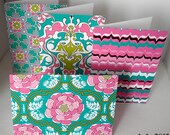 Blank Note Card Set - Beautiful Pop Graphic Patterns Set of 4 w/white envelopes