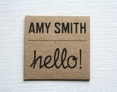 Business cards - calling cards - modern typography - recycled brow kraft paper (set of 30)