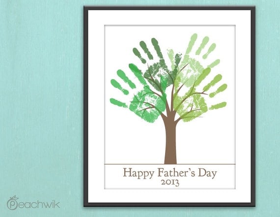 Fathers Day Last Minute Printable Gift - DIY Child's Handprint Tree - Printable pdf - Kid's craft project - Tree Art Project