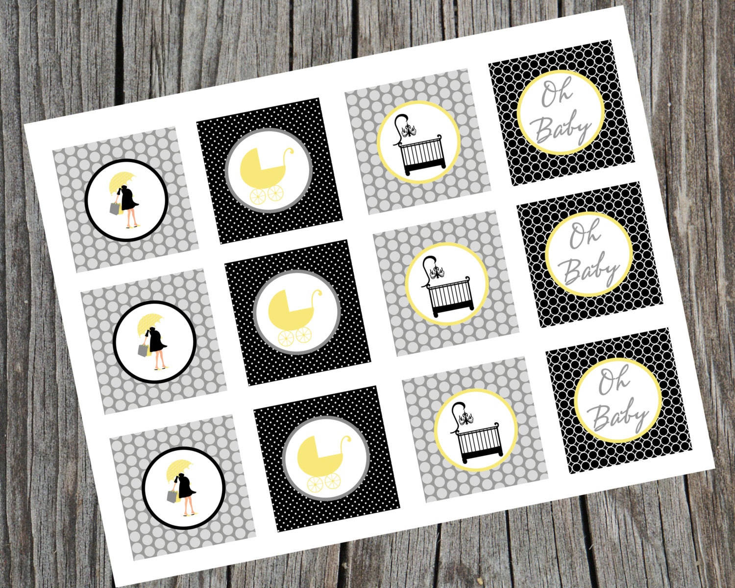 Ready to Email Printable Pregnant Mom Cupcake toppers. Baby Shower Cupcake Toppers. Baby Shower. Umbrella Mom. Il_570xn
