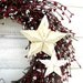 PATRIOTIC RED & WHITE Star Wreath-Rustic Summer Wreath-Fourth of July Door Decor-Scented Baked Apple Pie-Choose Scent and Ribbon