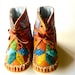 Baby and Toddler handmade leather beaded wool-lined moccasin winter boots with wool insole and crepe rubber sole
