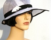 Retro hat white sinamay cloche, wedding hat, summer hat, sun hat, 1920s inspired hat, art deco fashion, 20s accessory