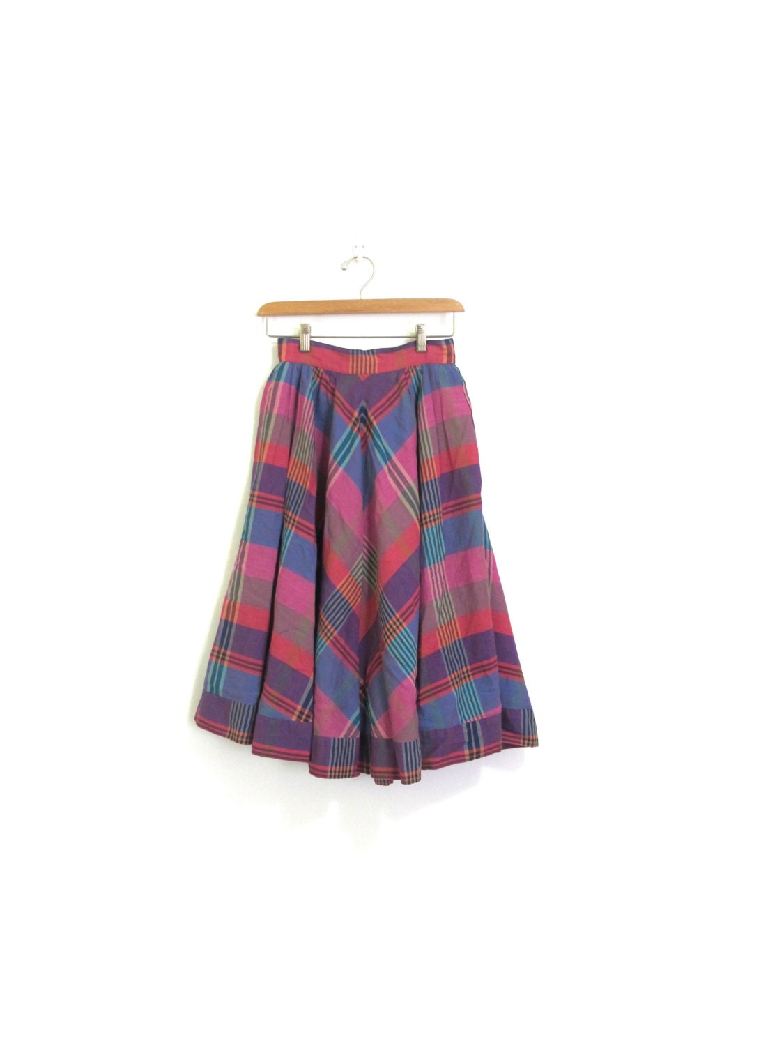 Vintage Bold Plaid Skirt