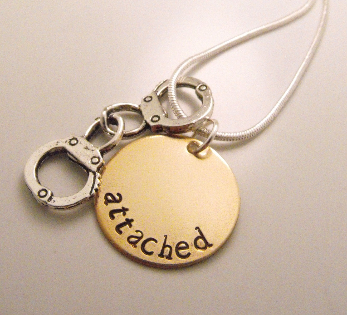 Hand Stamped "Attached" Necklace