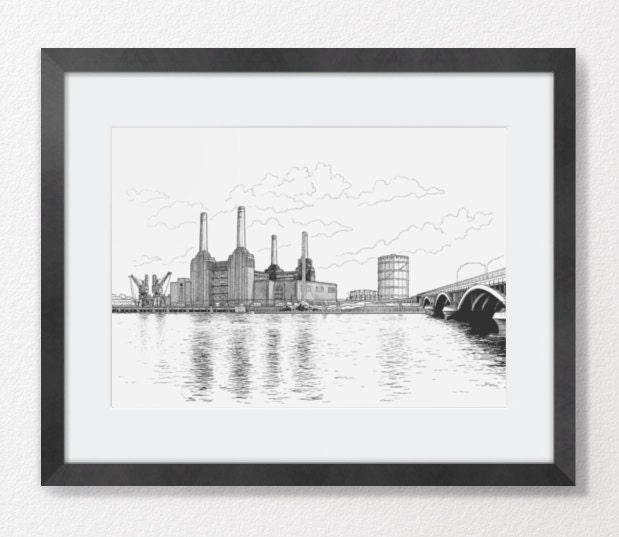 Battersea Power Station fine art print 11.8 x 8.2 "