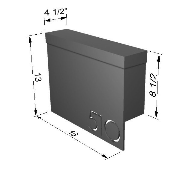 MB1 - Modern Mailbox with Address Numbers