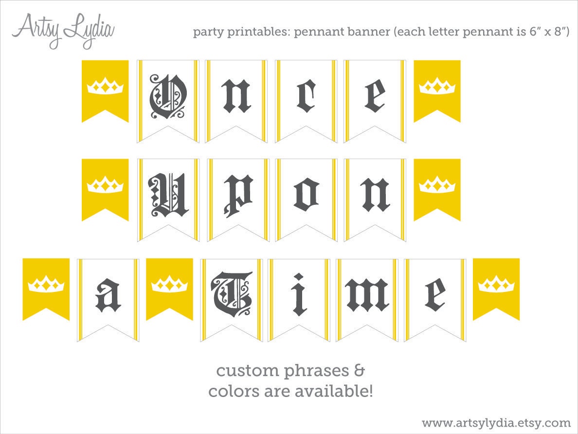 Once Upon a Time Pennant Banner Kit: DIY Party Printable