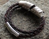 Personalized Spinning Secret Message Bracelet - Double Wrap Hand Stamped Unisex