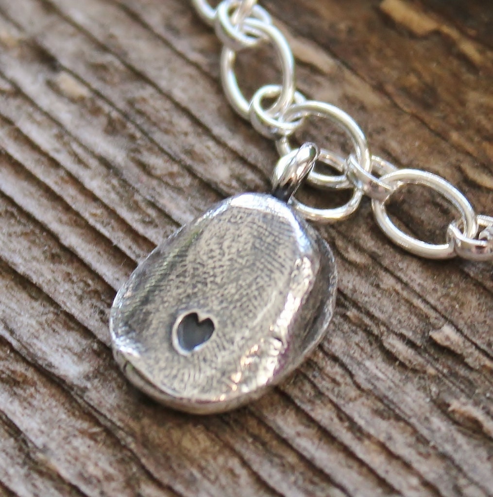 Fingerprint Bracelet Personalized In Fine Silver