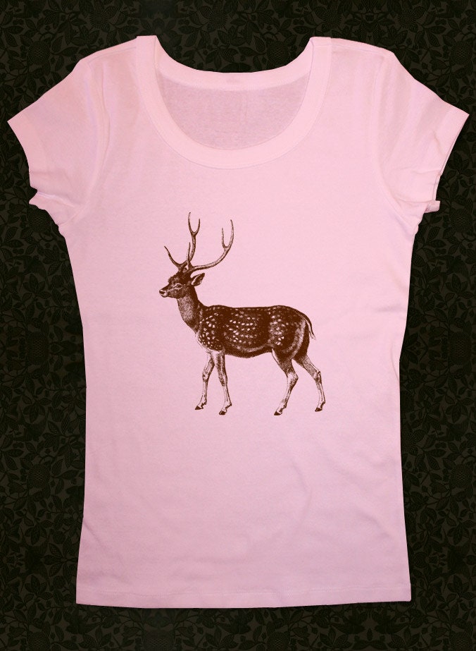 Deer 8 - Women's Short Sleeve Scoop Neck Cotton T-Shirt Contoured Fit