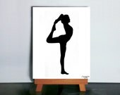 Dancer Pose Yoga Art, Black Silhouette Papercut