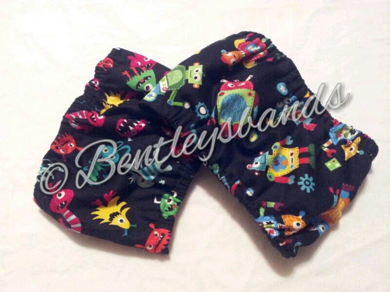 Set of 2 Boogie Monsters and Robots u pick size  male dog diapers belly bands with elastic sides