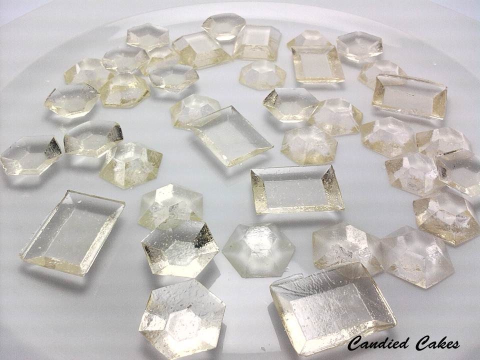 250 CLEAR EDIBLE SUGAR Jewels - Featured in Brides Magazine Dec 2012
