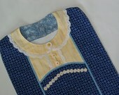 Hearts & Daisies Cutie- Vintage Apron Style Adult Bib - Charming Lady Designer Bib