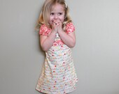 Toddler Dress. Cream and Red Birds Peasant Dress. Toddler Clothes. Girl. Child. Summer Fashion.