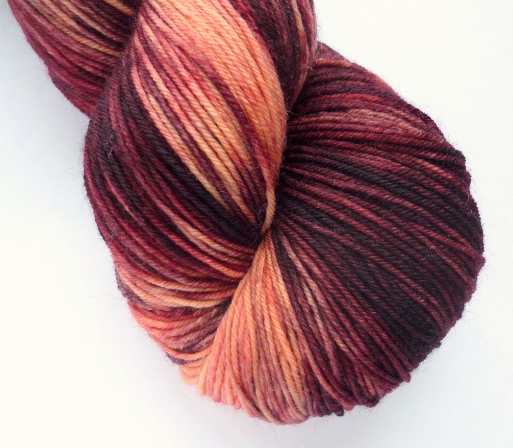 Hand Dyed Sock Yarn - Superwash Merino / Nylon Fingering Weight in City of Light Colorway
