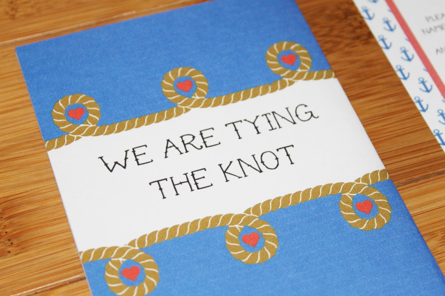 DIY Printable Nautical 'We're Tying the Knot' Wedding Invitation Set