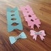 Party Pins: Gender Reveal Baby Shower - Die Cut Pink Girl Bows & Blue Boy Bow Ties wedding engagement