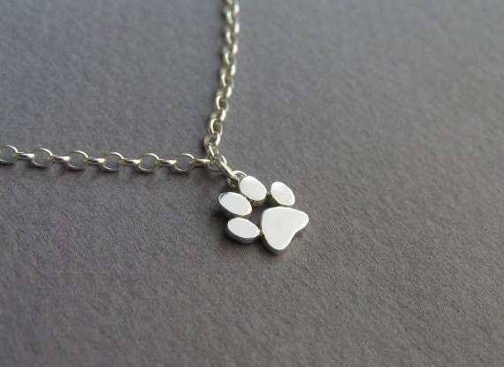 Paw Print Anklet - Sterling Silver Ankle Bracelet - Cat and Dog Paw - Paw Charm - Hand Cut