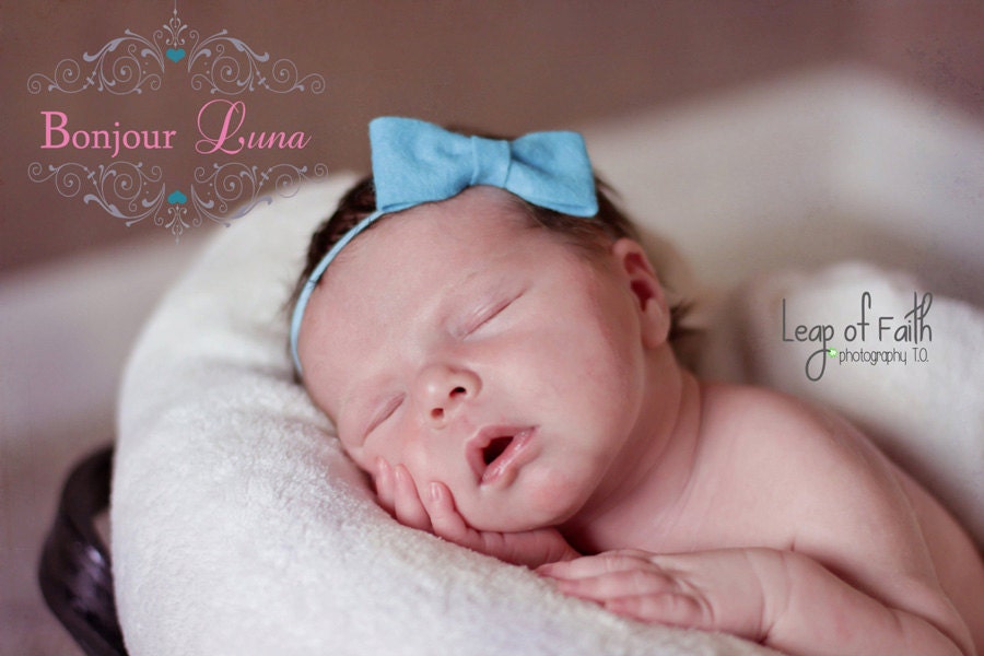 Baby Felt Bow Headband - CHOOSE YOUR COLOR - Pink - Green - Bright Turquoise - Yellow - Silver - Summer Headbands- Baby Photo Prop