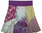 Boho Chic Hippie Skirt Women's Medium Large upcycled t-shirt clothing from Twinkle