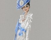 Colored Pencil Drawing- Audrey Hepburn My Fair Lady - 8.5x11