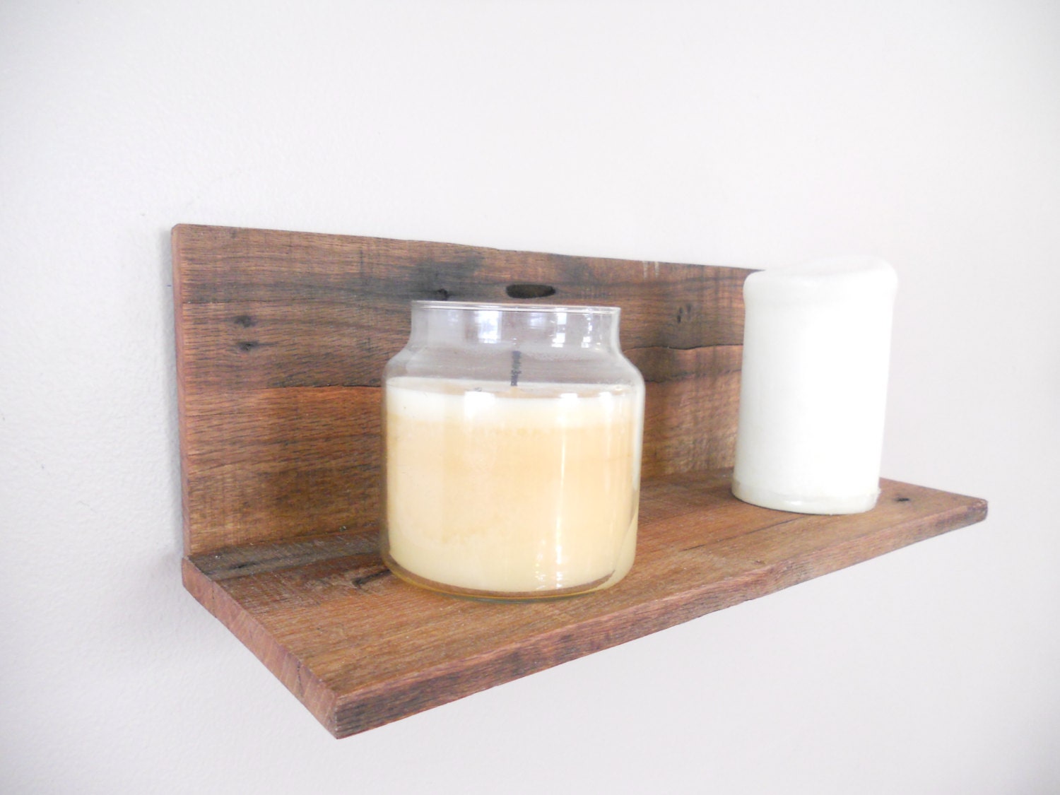Pair of 2 Handmade Wide Rustic Floating Wall Shelves Natural Finish Reclaimed Pallet Wood Upcycled Primitive