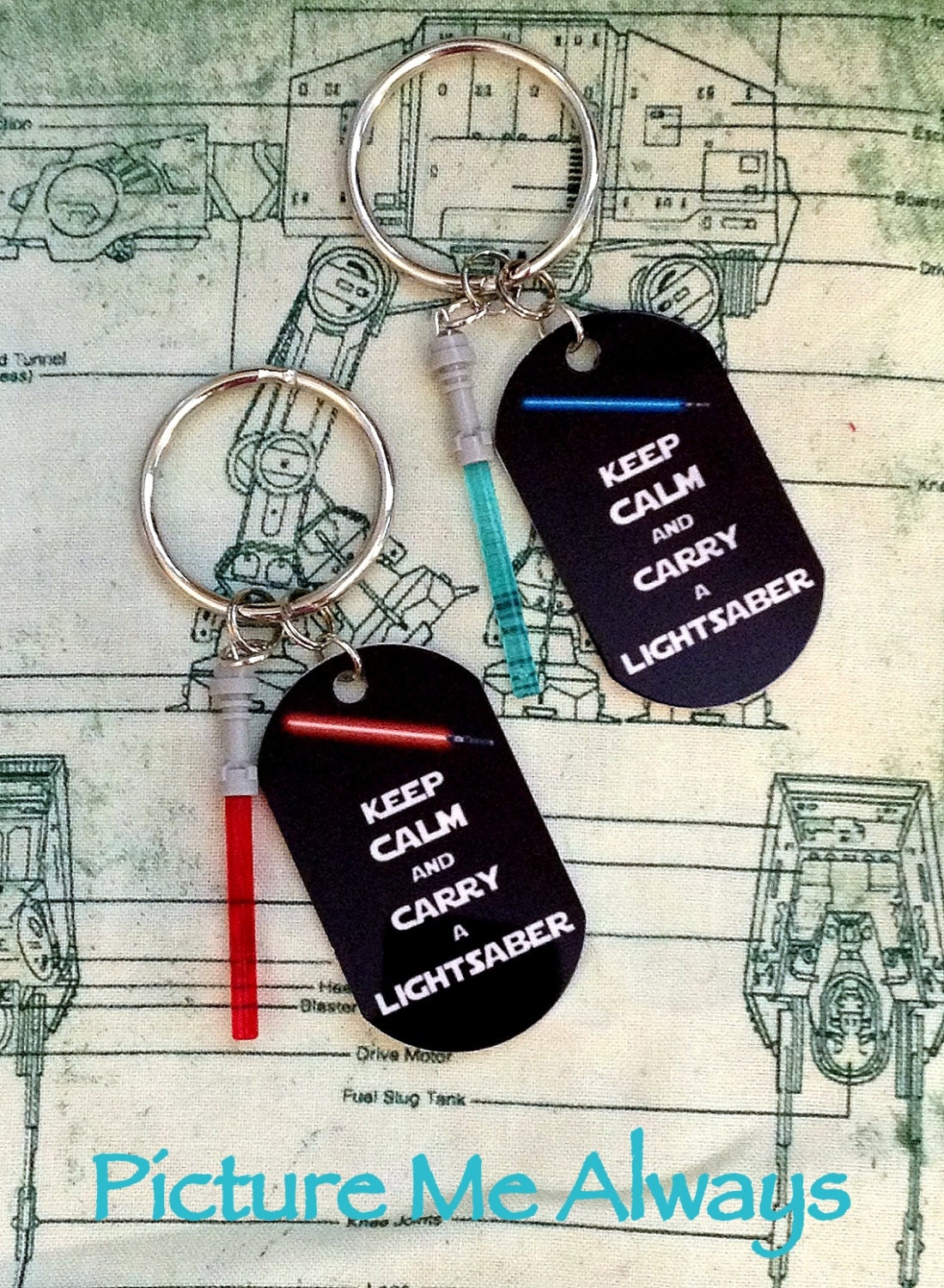 Lightsaber Dog Tag Keychain