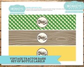 Vintage Tractor Bash Milk, Soda or Water Bottle Labels - INSTANT Download
